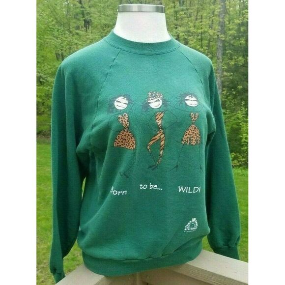 Hanes Activewear Born to Be Wild 50 50 Blend Leopard Dress XL USA Sweatshirt - Picture 2 of 7